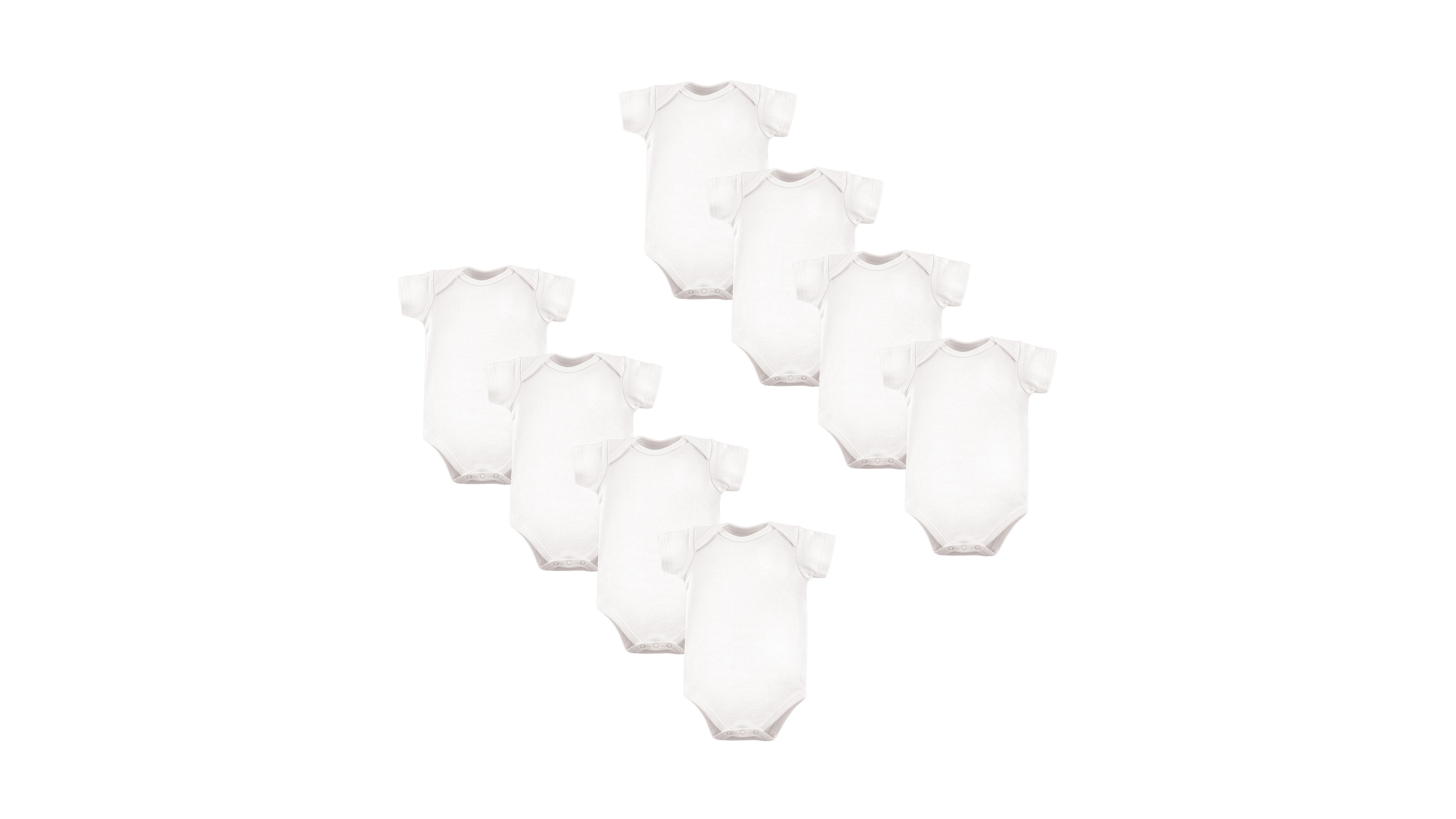 Luvable Friends Baby Boys Unisex 8Pk Bodysuits