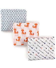 Muslin Swaddle Blankets, 3-Pack, One Size