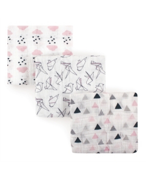 Hudson Baby Muslin Swaddle Blankets 3-Pack One Size
