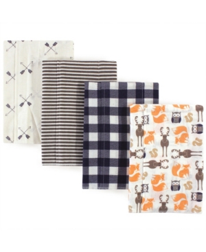 Hudson Baby Flannel Burp Cloth 4-Pack One Size