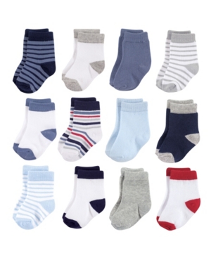 image of Hudson Baby Basic Crew Socks, 12-Pack, 0-24 Months