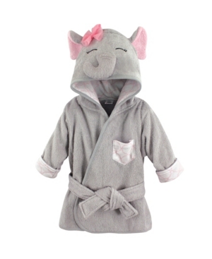Hudson Baby Animal Face Hooded Bath Robe Pretty Elephant 0-9 Months