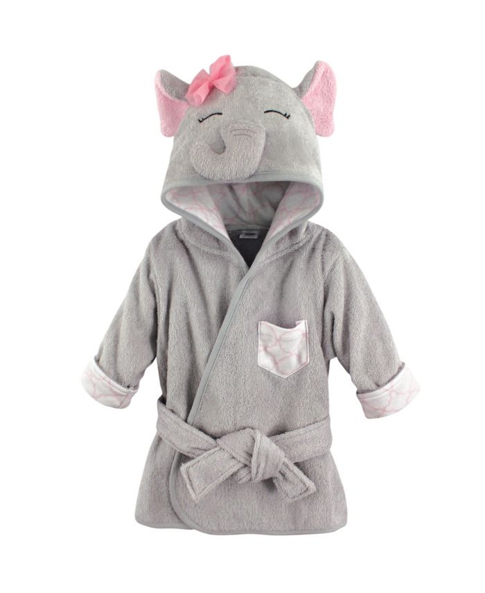 Hudson Baby Animal Face Hooded Bath Robe, Pretty Elephant, 0-9 Months & Reviews - All Baby Gear & Essentials - Kids - Macy's