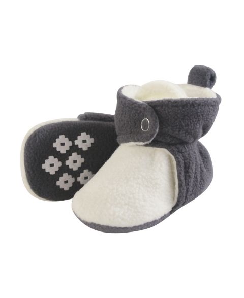 Тапочки Little Treasure Treasure Warm & Snug Fleece Indoor Footwear для мальчиков, цвет: Угольный / Кремовый