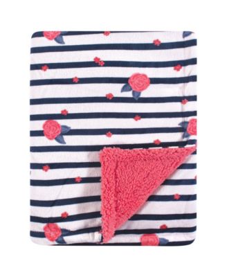 Yoga Sprout Girls Mink and Sherpa Plush Blanket - Wild Floral 16$