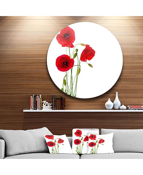 Design Art Designart Isolated Red Poppy Flowers Floral Metal