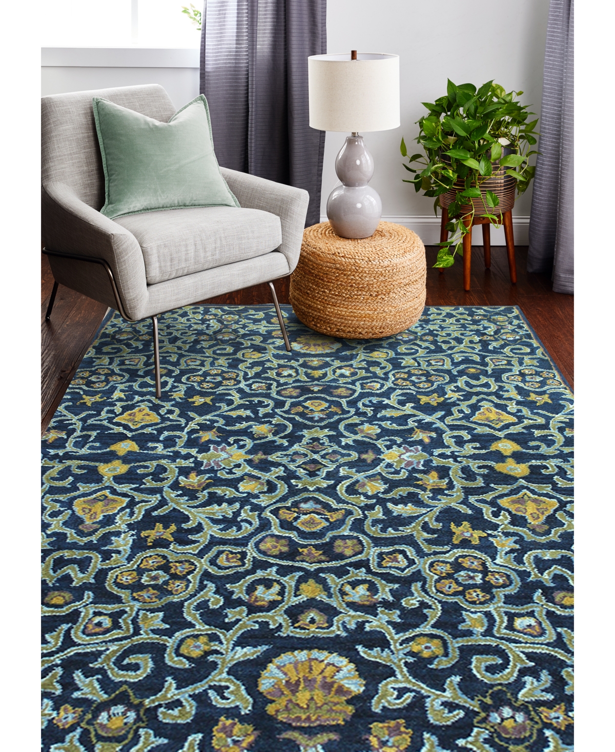 Bb Rugs Dijay Djy-131Area Rug - Navy
