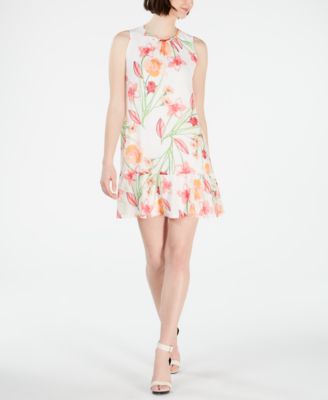 calvin klein floral shift dress