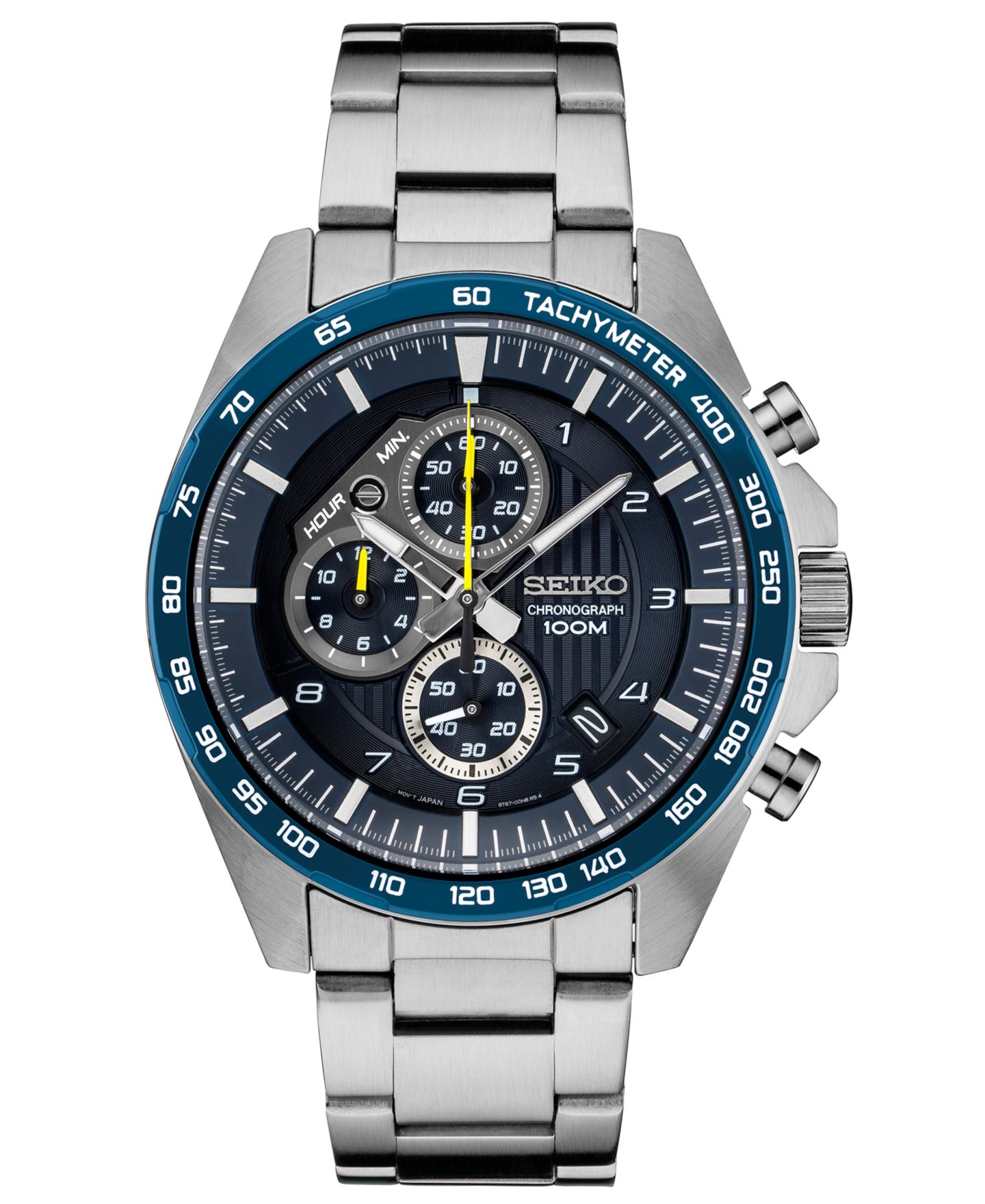 Мужские часы Seiko Chronograph Stainless Steel Bracelet Watch 43.9mm — фото 1