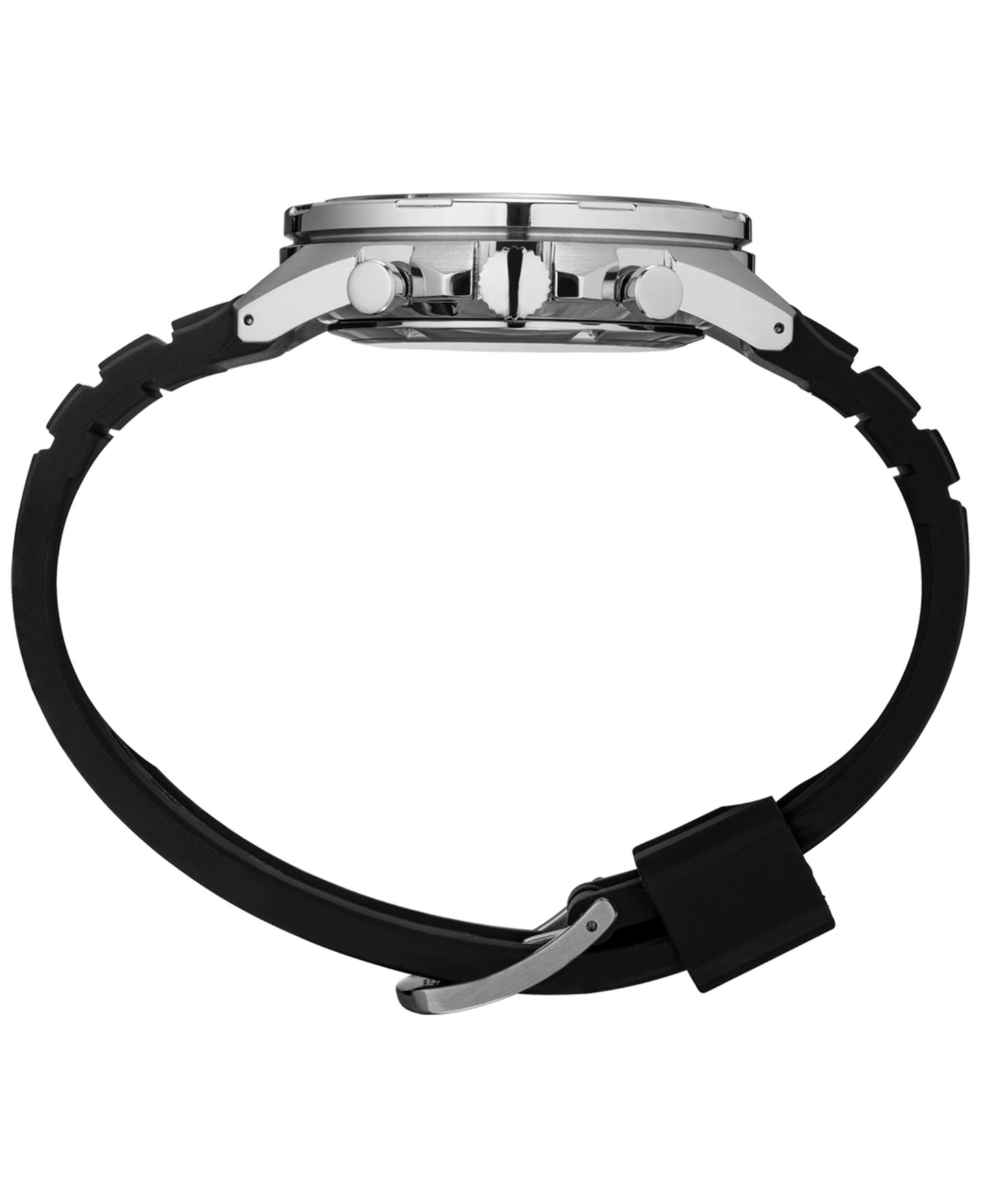Мужские часы Seiko Chronograph Black Silicone Strap Watch 43.9mm — фото 2