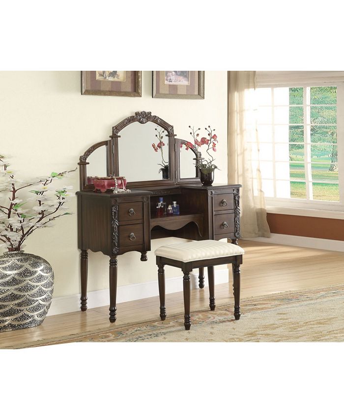 Acme Furniture Ashton Vanity Desk & Stool Macy's