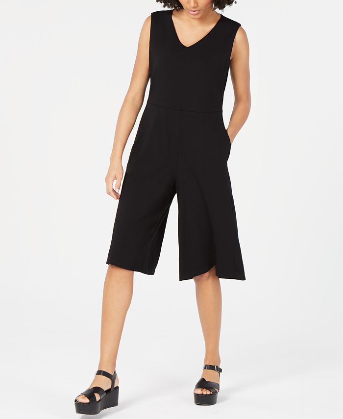 Eileen Fisher Cotton V Neck Cropped Jumpsuit Macy s