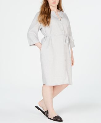 Eileen Fisher - Plus Size Belted Shirtdress