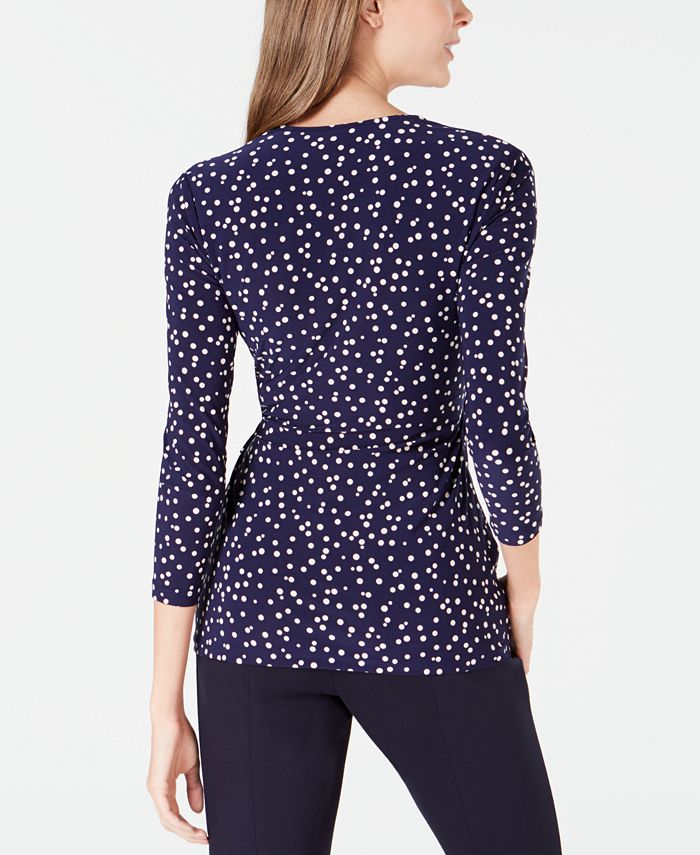 Anne Klein Printed Faux Wrap Top Macys 