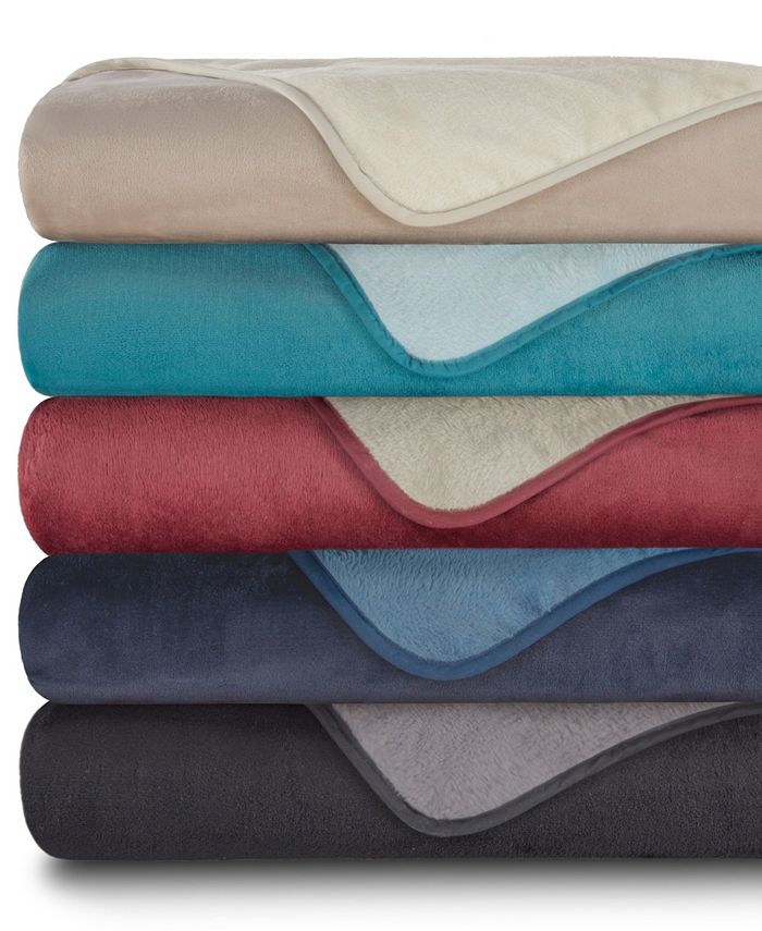 Elite Home All Seasons Reversible Plush Full/Queen Blanket Macy's
