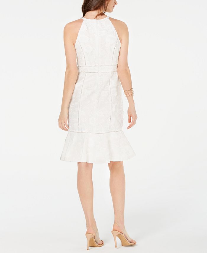INC International Concepts Women's Ribbed Halter Dress White Size Large