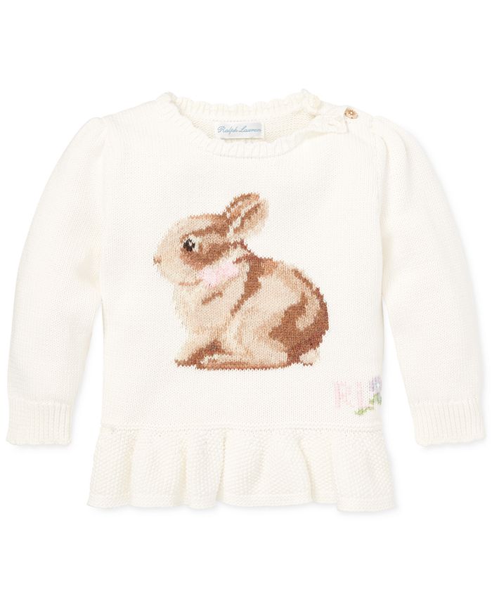 Polo Ralph Lauren Baby Girls Intarsia-Knit Sweater - Macy's