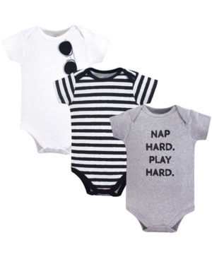 Little Treasure Baby Boys Cotton Bodysuits Short-Sleeve 3-Pack