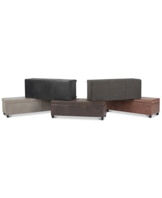 Avalon Contemporary Rectangle Storage Ottoman Bench 