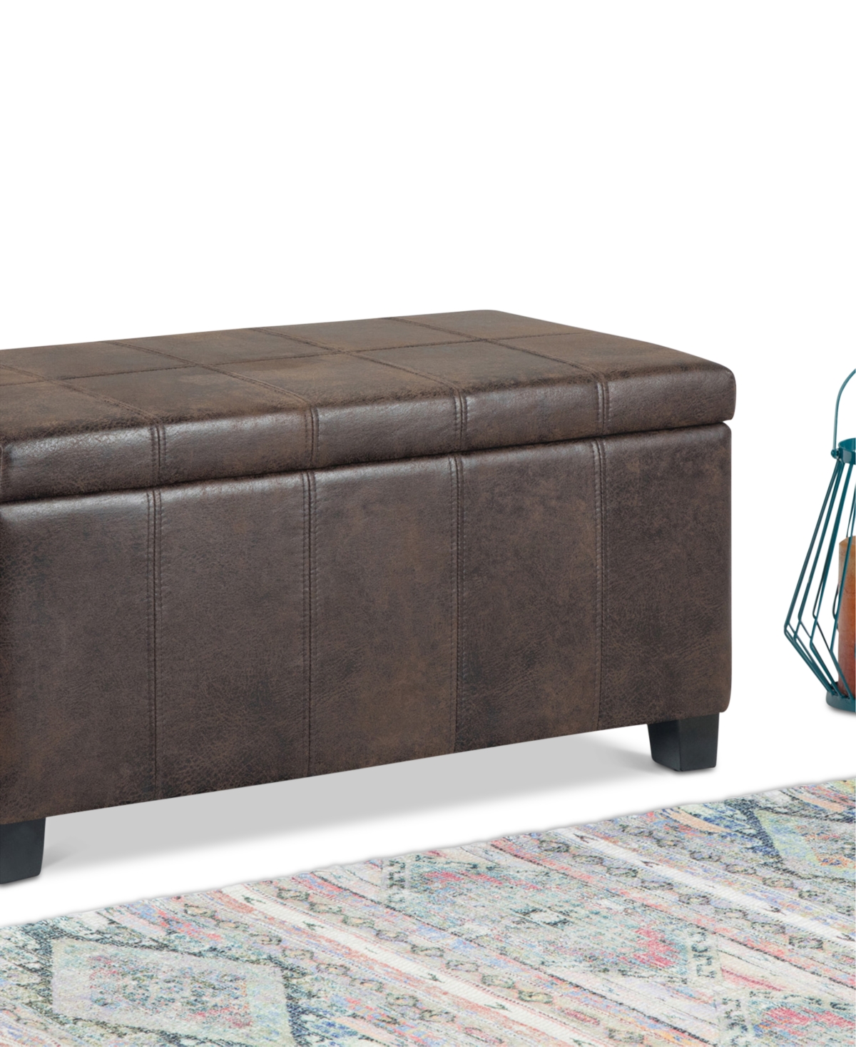 Dover Contemporary Rectangle Storage Ottoman Bench