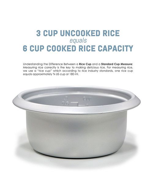 Elite by MaxiMatic Elite Gourmet 6 Cup Rice Cooker with Steam Tray