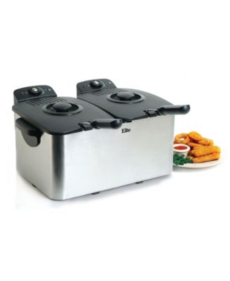 Elite Gourmet Elite Platinum Stainless Steel Dual Deep Fryer