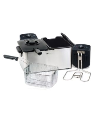 Elite Gourmet Elite Platinum Stainless Steel Dual Deep Fryer