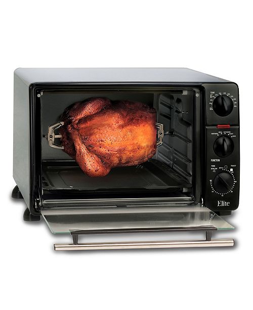 Elite By Maxi Matic Elite Cuisine 0 8 Toaster Oven Broiler With Rotisserie Reviews Small Appliances Kitchen Macy S