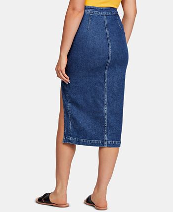 Free People Jasmine High Waisted Denim Pencil Skirt Macy s