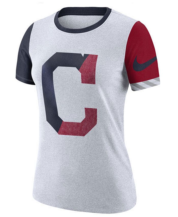 Nike Women's Cleveland Indians Slub Logo Crew T-Shirt & Reviews ...