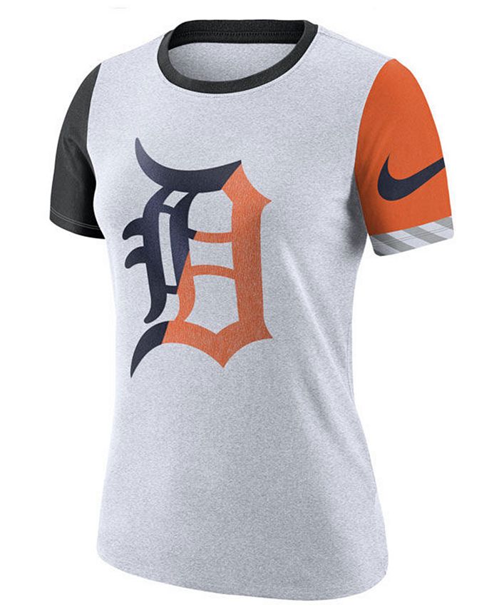 Nike Women's Detroit Tigers Slub Logo Crew T-Shirt - Macy's