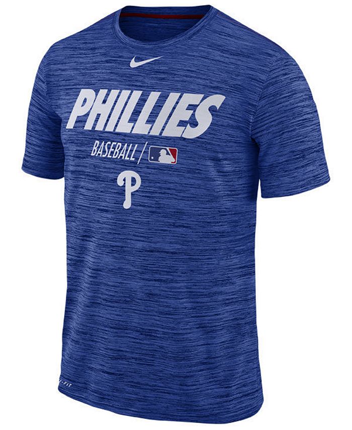 Nike Men's Philadelphia Phillies Blue Logo Velocity T-Shirt