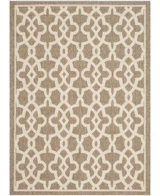 Courtyard CY6071 Mocha and Beige 8' x 11' Outdoor Area Rug