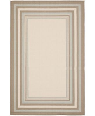 Courtyard CY7896 Beige and Blue 5'3" x 7'7" Outdoor Area Rug
