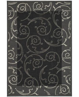 Courtyard CY2665 Black and Sand 5'3" x 7'7" Outdoor Area Rug