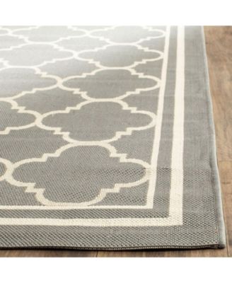 Courtyard CY6918 Anthracite and Beige 8' x 11' Sisal Weave Outdoor Area Rug