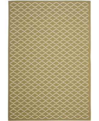 Courtyard CY6919 Green and Beige 5'3" x 7'7" Sisal Weave Outdoor Area Rug
