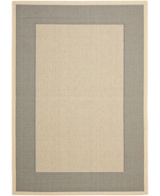 Courtyard CY7987 Gray and Cream 5'3" x 7'7" Sisal Weave Outdoor Area Rug