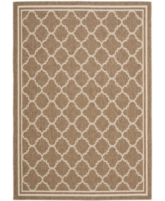 Courtyard CY6918 Brown and Bone 5'3" x 7'7" Outdoor Area Rug