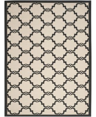 Courtyard CY6009 Beige and Black 8' x 11' Sisal Weave Outdoor Area Rug