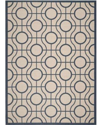 Courtyard CY6115 Beige and Navy 8' x 11' Sisal Weave Outdoor Area Rug