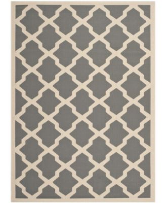 Courtyard CY6903 Anthracite and Beige 5'3" x 7'7" Sisal Weave Outdoor Area Rug