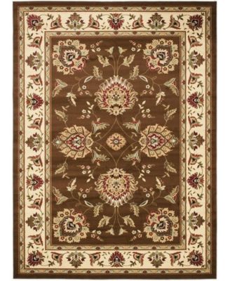Lyndhurst LNH555 Brown and Ivory 8' x 11' Area Rug