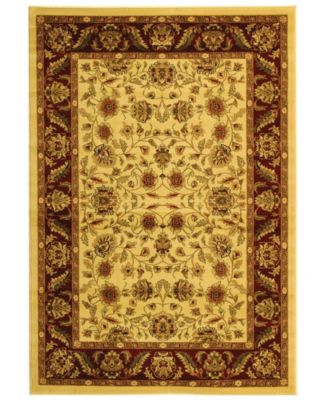 Lyndhurst LNH215 Ivory and Red 5'3" x 7'6" Area Rug