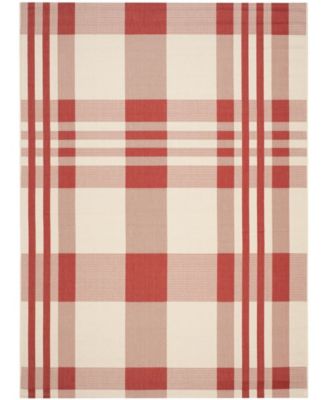 Courtyard CY6201 Red and Bone 8' x 11' Sisal Weave Outdoor Area Rug