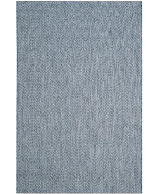 Courtyard CY8022 Navy and Gray 5'3" x 7'7" Sisal Weave Outdoor Area Rug