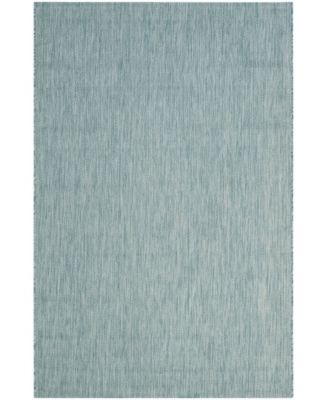 Courtyard CY8520 Aqua 5'3" x 7'7" Sisal Weave Outdoor Area Rug