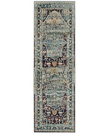 Crystal Teal and Purple 2'2" x 7' Runner Area Rug