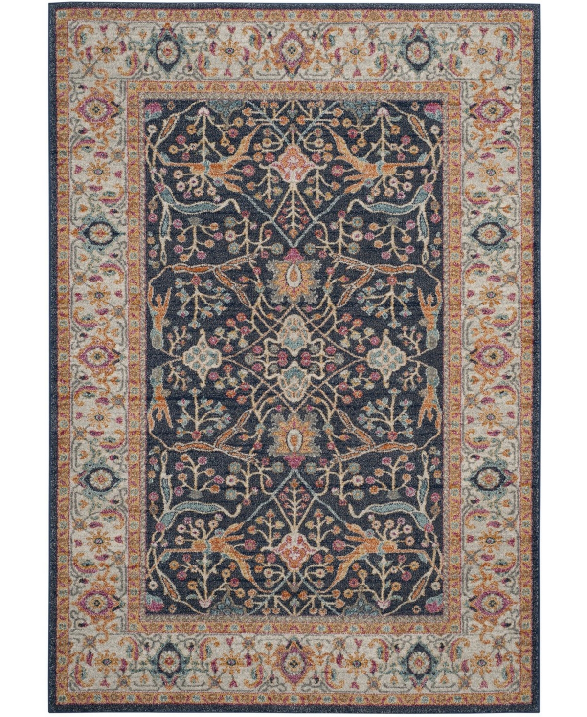 Safavieh Madison MAD612D Navy and Creme 10' x 14' Area Rug - Navy