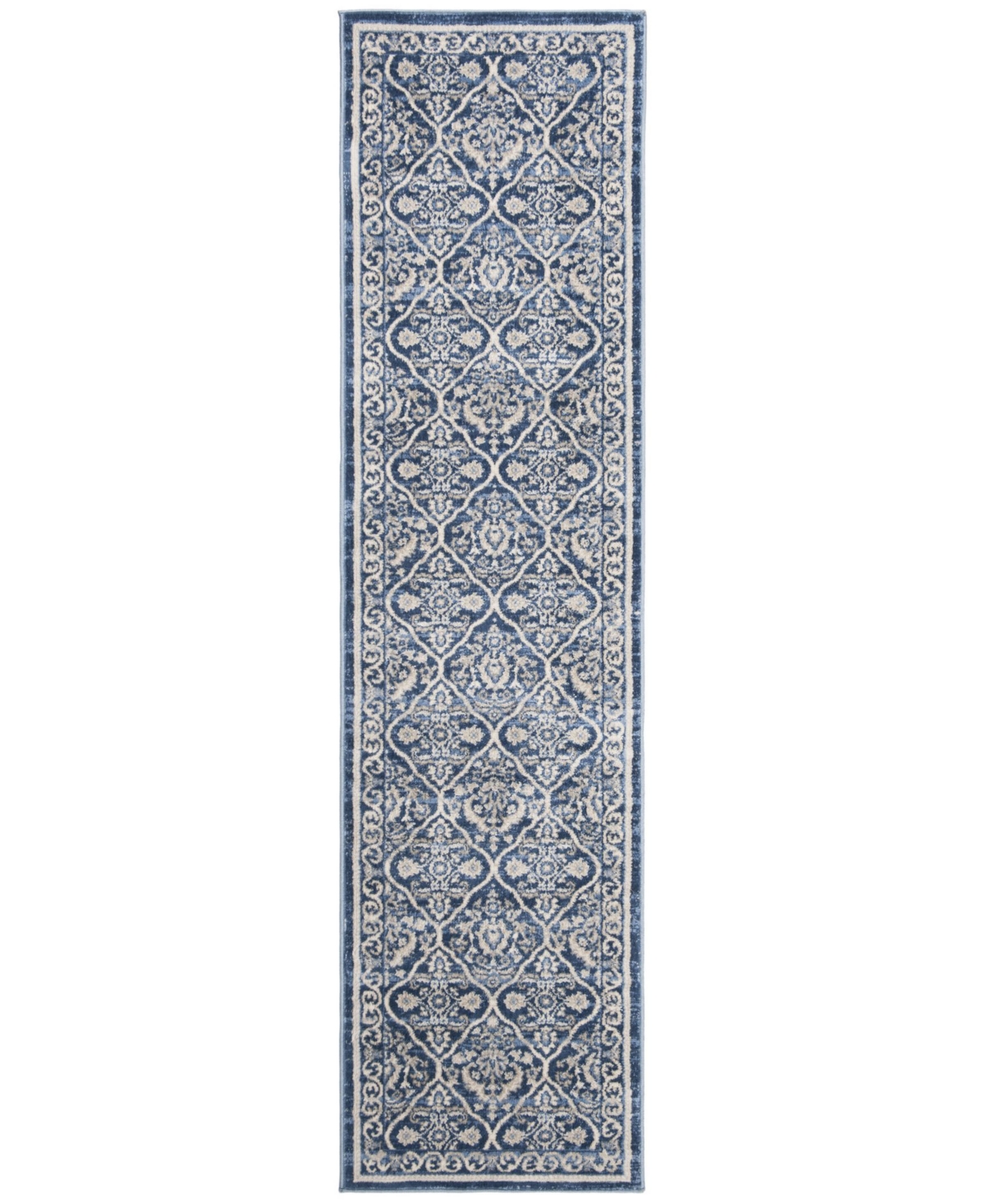 Safavieh Brentwood BNT870and Light Grey Sisal Weave Runner Area Rug - Navy
